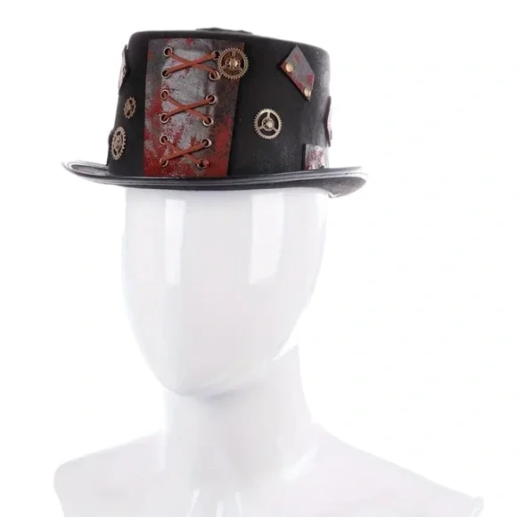 🆕 Gothic Steampunk “Time Traveler” Top Hat Unisex Festive-wear 🎩 - Picture 2 of 10